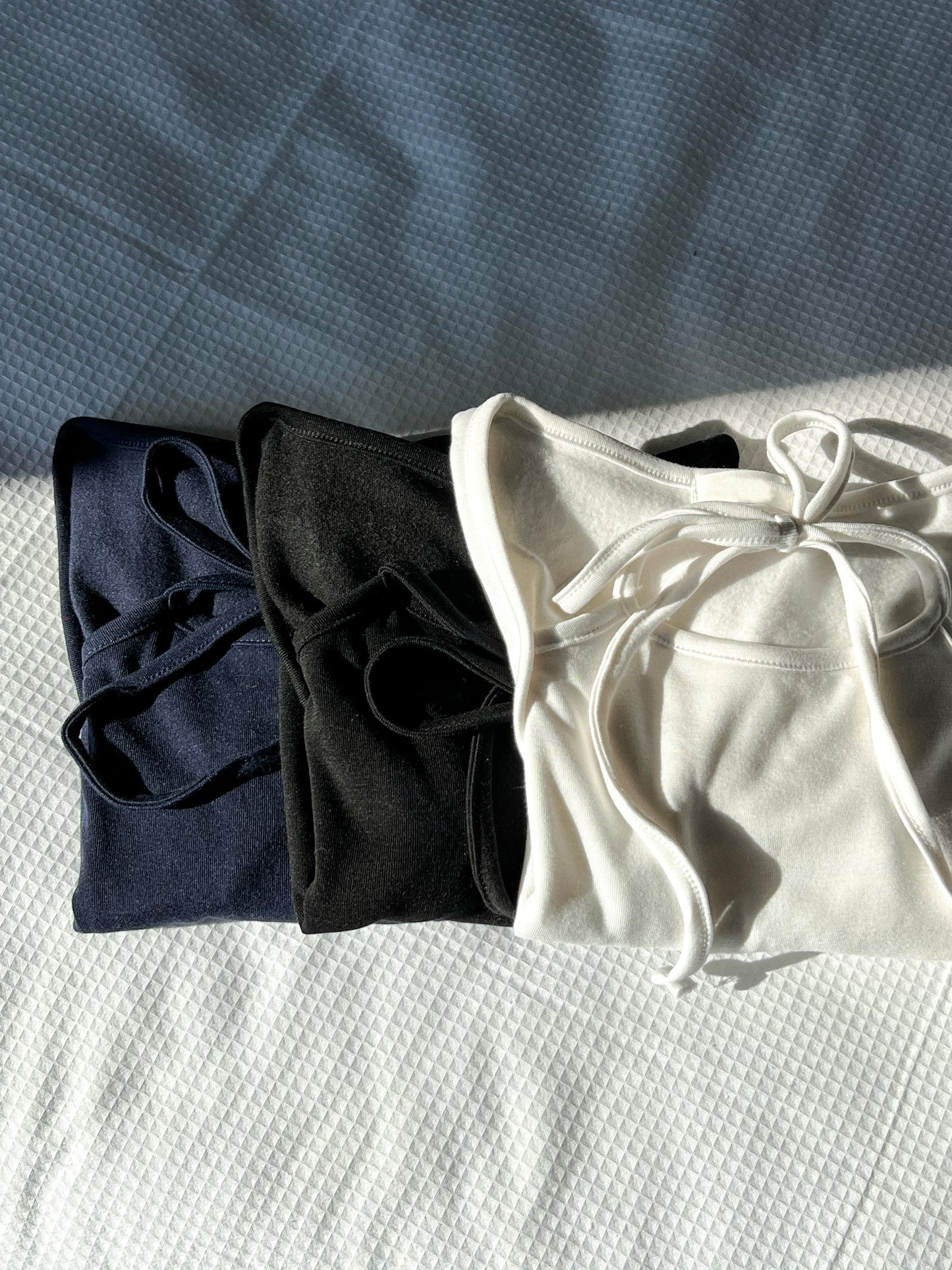 Pia Ribbon Strap Fleece Lined Top