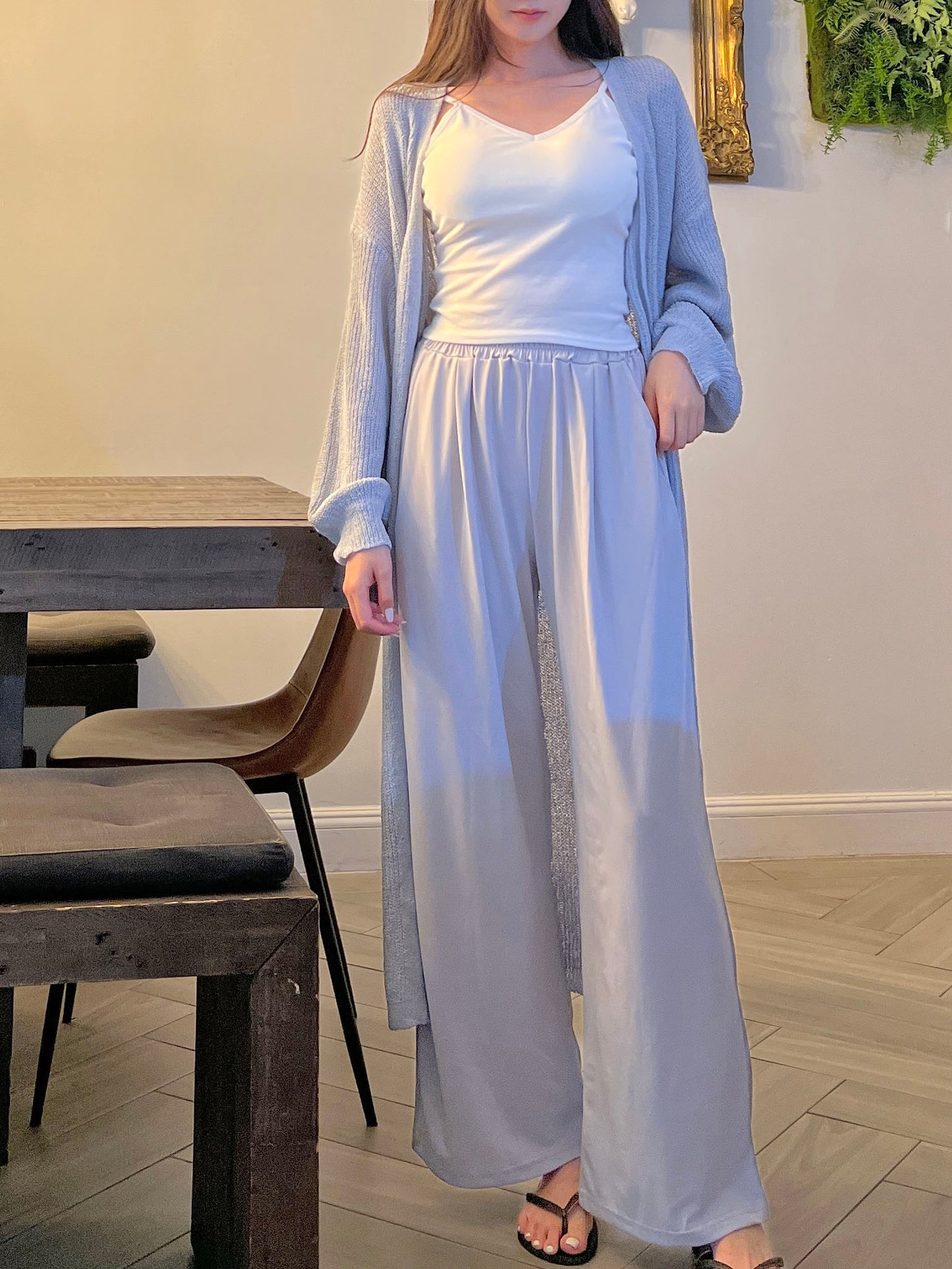 Iara Pintuck Wide Banding Ice Pants