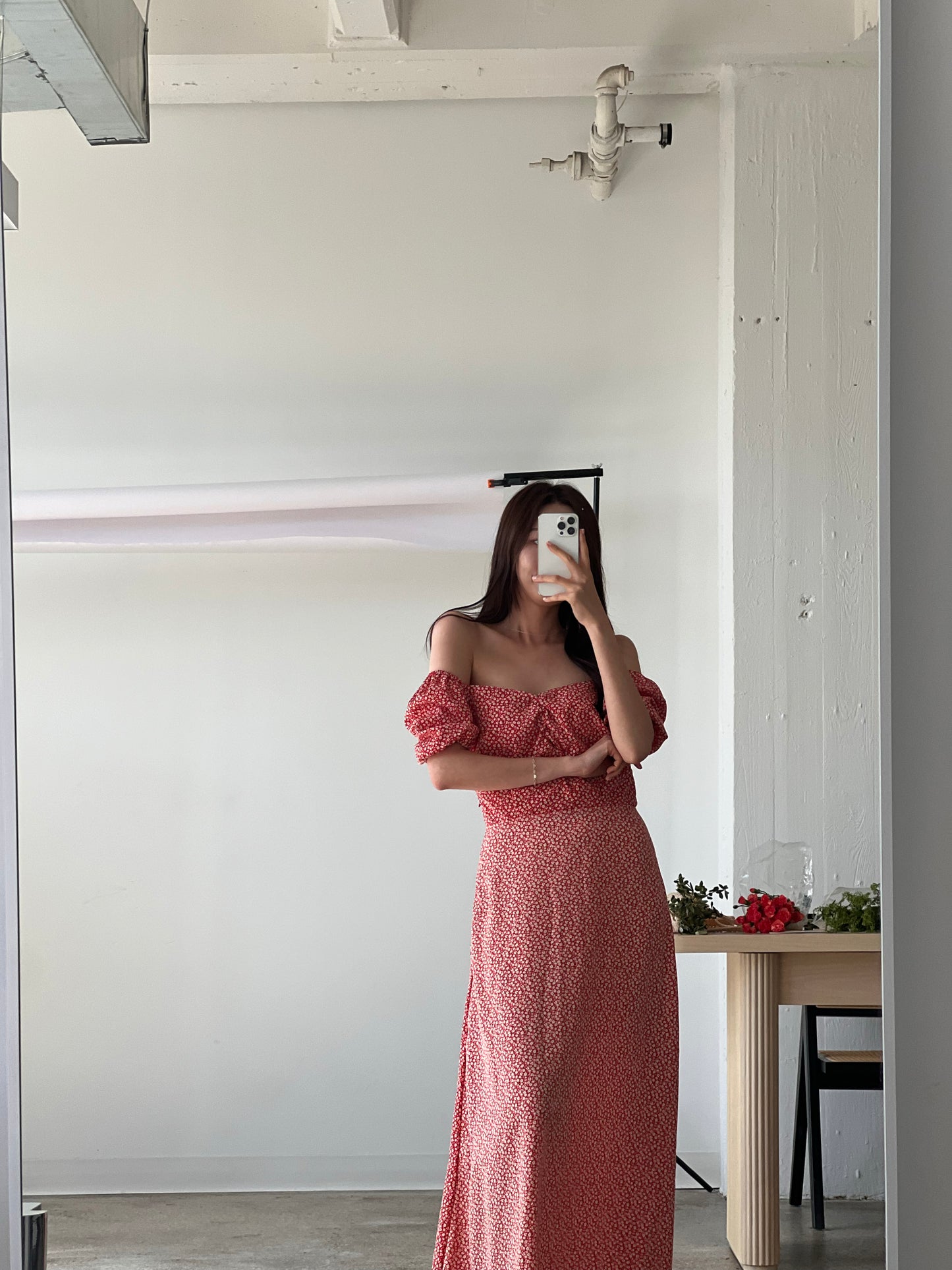 Valing Flowers Smoke Long Dress