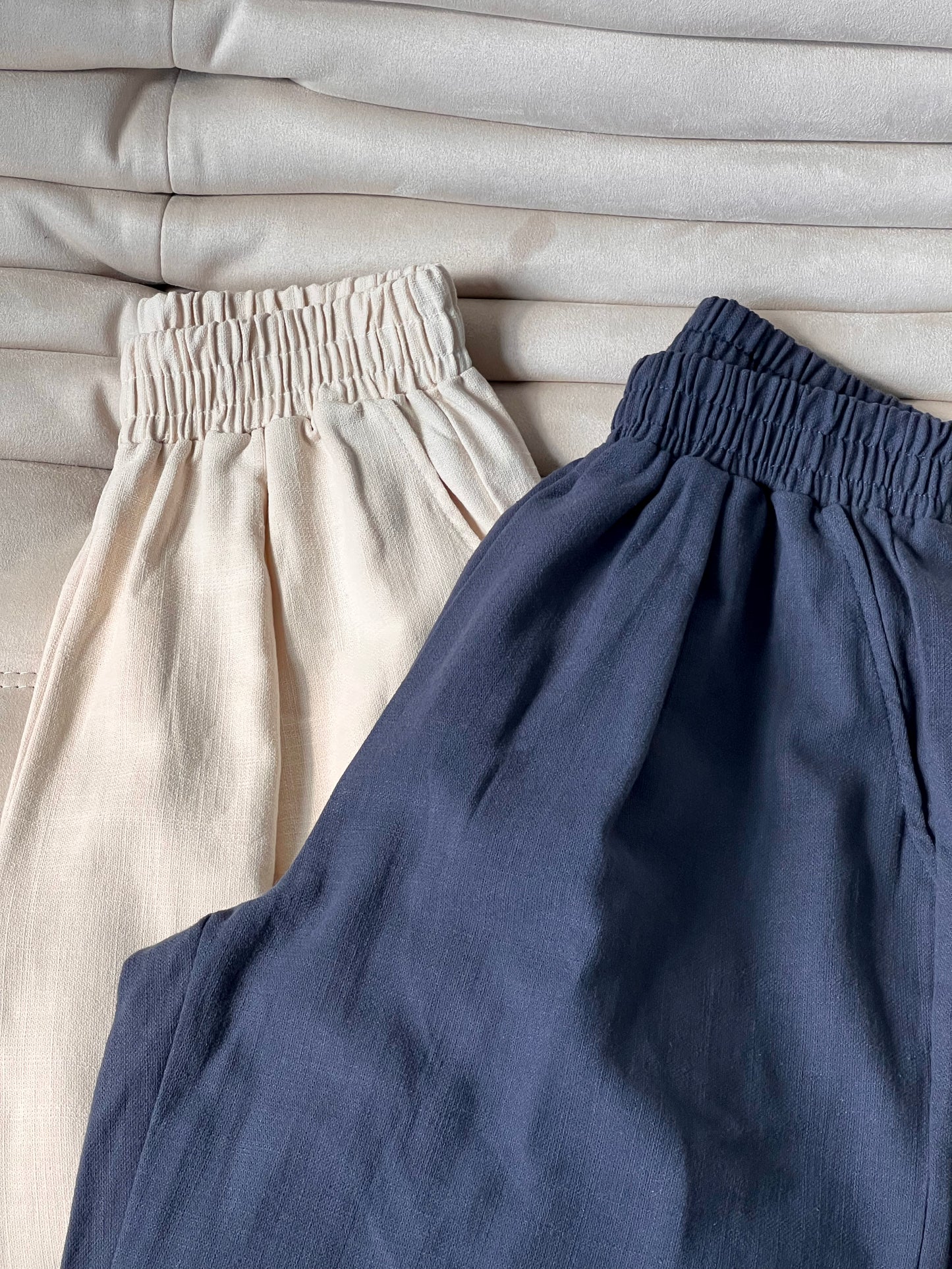 Talia Summer Linen Banding Wide Pants