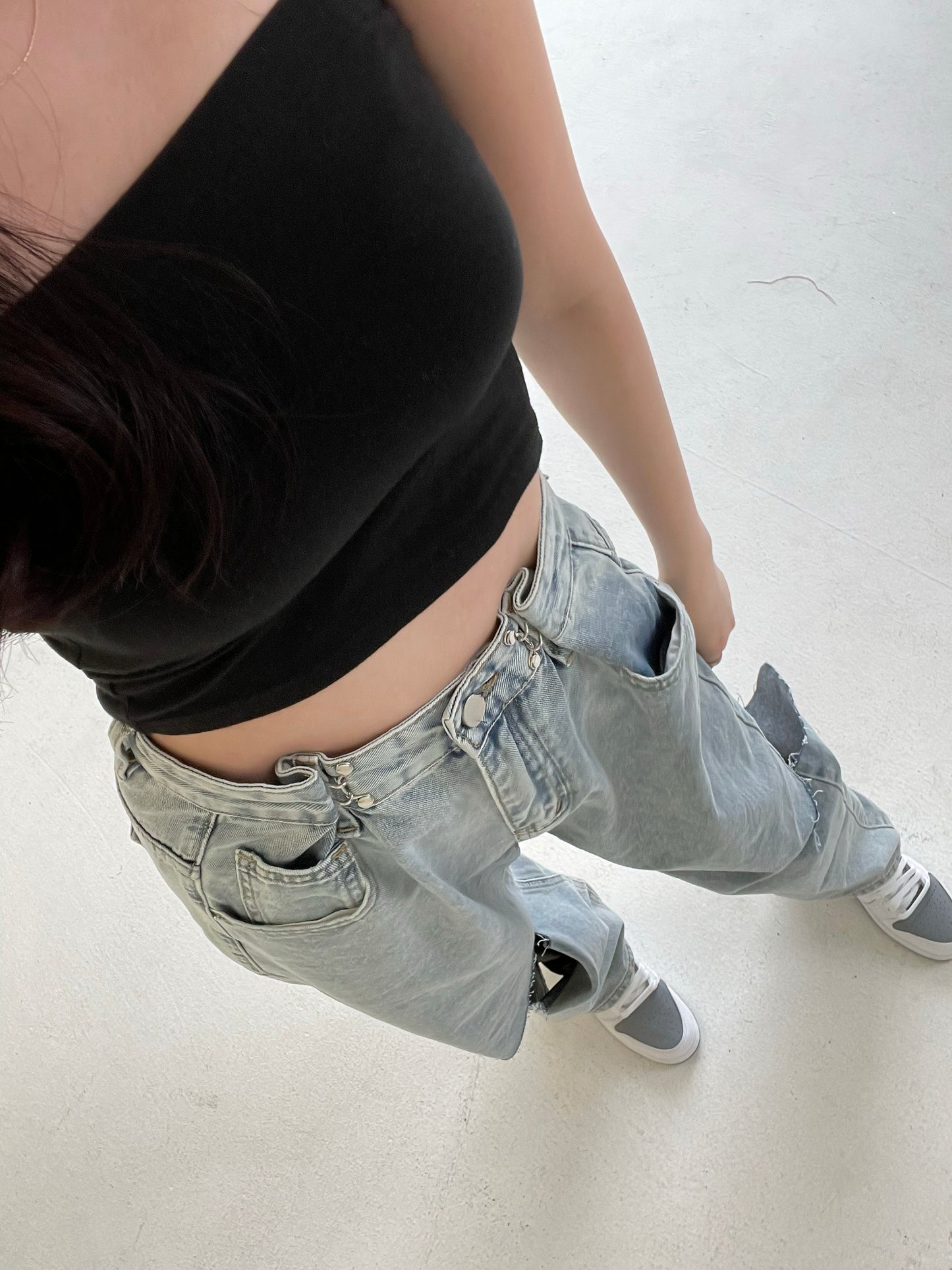 Tana Buckle Wide Denim Pants
