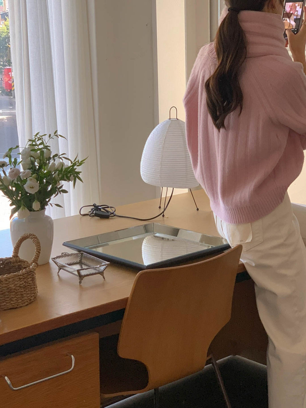 Lois Merino Wool Knit Top + Scarf Set