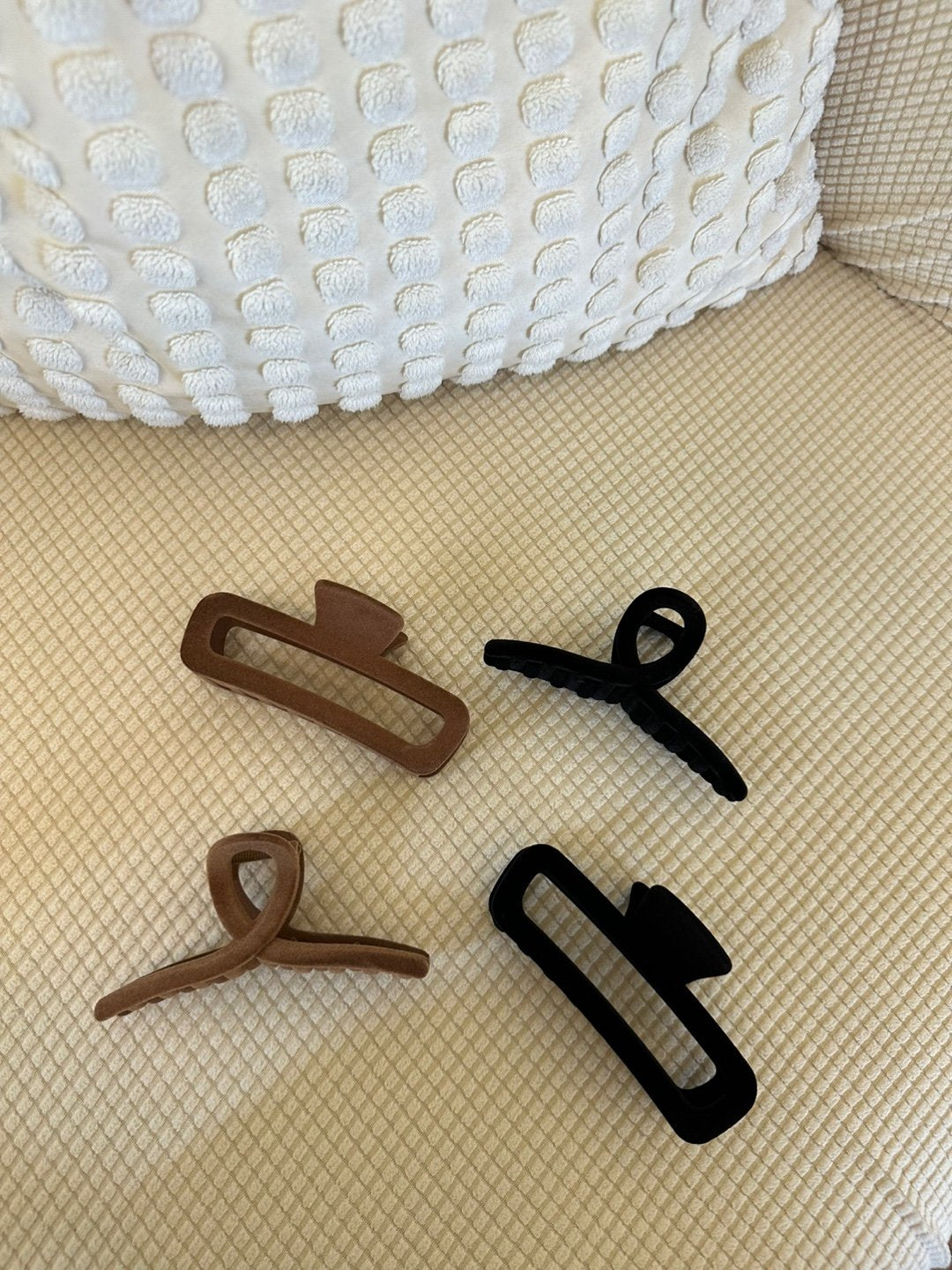 Velvet Square Large Hair Claw Clip