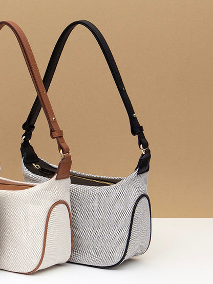 Leal Canvas Leather Shoulder Bag