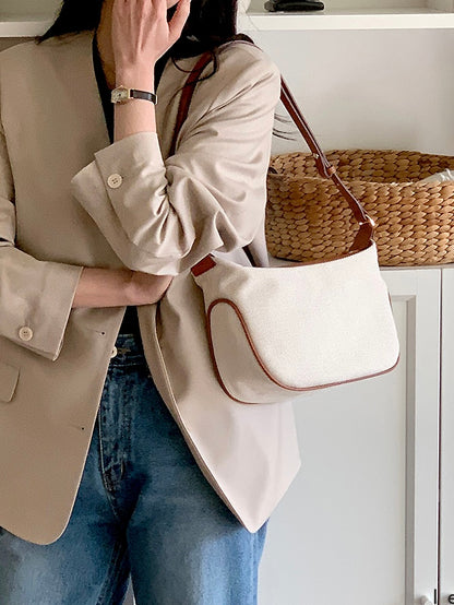 Leal Canvas Leather Shoulder Bag