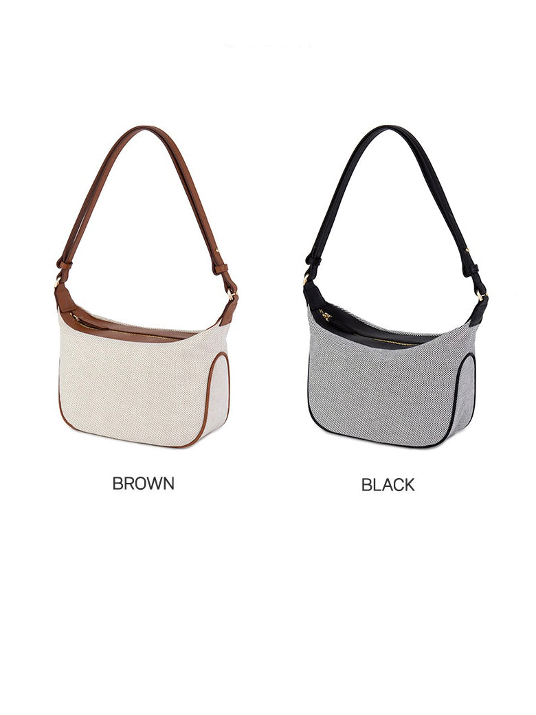 Leal Canvas Leather Shoulder Bag