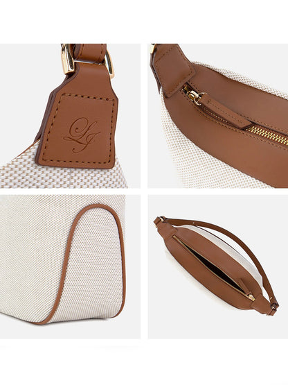 Leal Canvas Leather Shoulder Bag