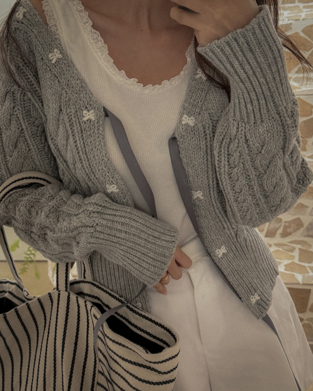 Alannah Bow Knit Cardigan