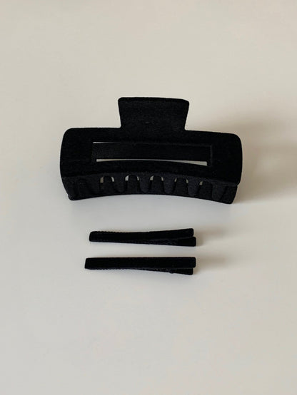 Velvet Square Hair Claw Clip